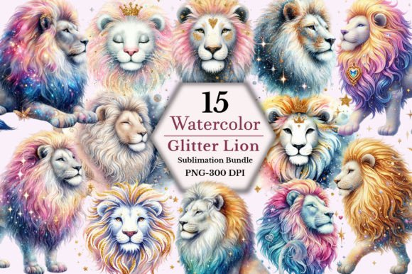 Download Glitter Lion Clipart Bundle - Clipart bundle Collection