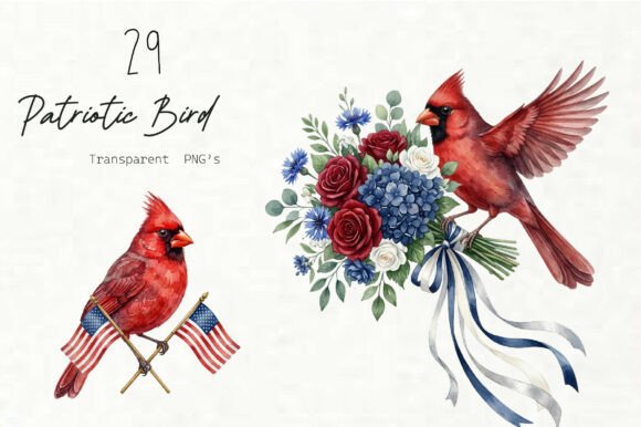 Download Watercolor Patriotic Bird PNG - Bird png Collection