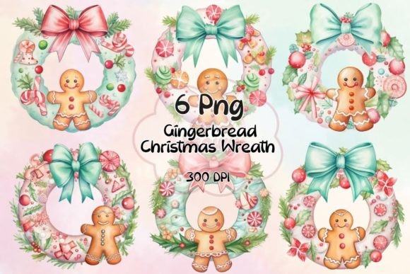 Download Gingerbread Christmas Wreath Watercolor - Christmas wreath watercolor Collection
