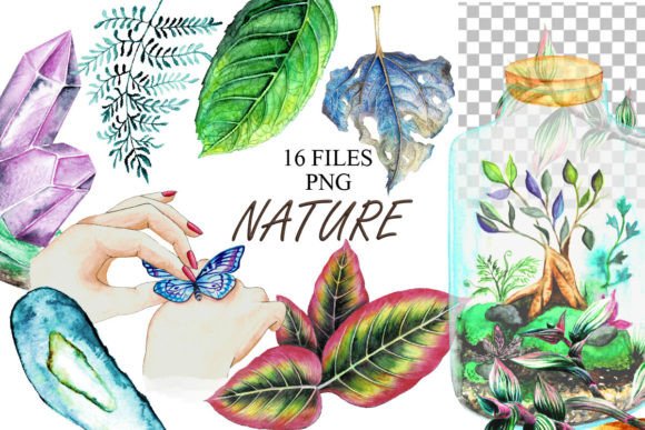 Download Watercolor Nature Clipart, Sublimation - Nature clipart Collection