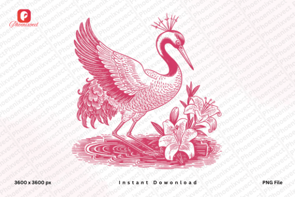 Download Hand Drawn Heron Crane Bird PNG - Premium Resources