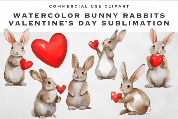 Download Valentine Clipart Bunny Rabbit Hearts - Valentine clipart Collection